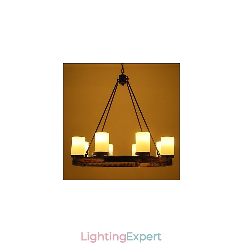 Vintage Old Wood Wooden Chandelier Do