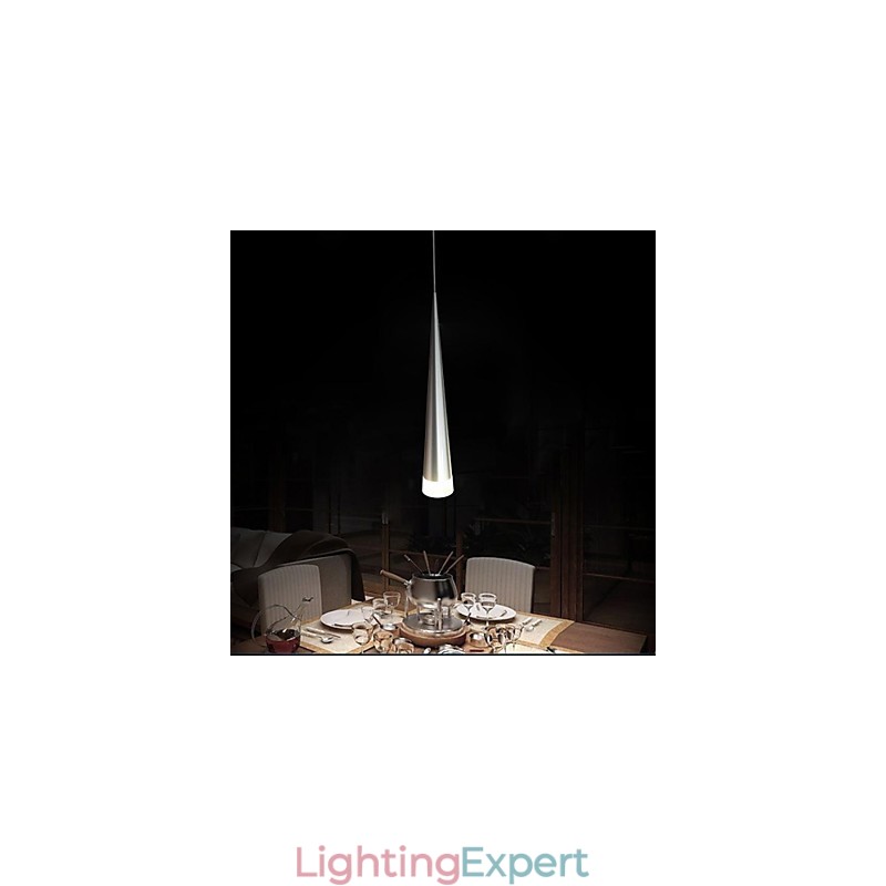 Modern Contemporary Chrome Metal Pendant Light