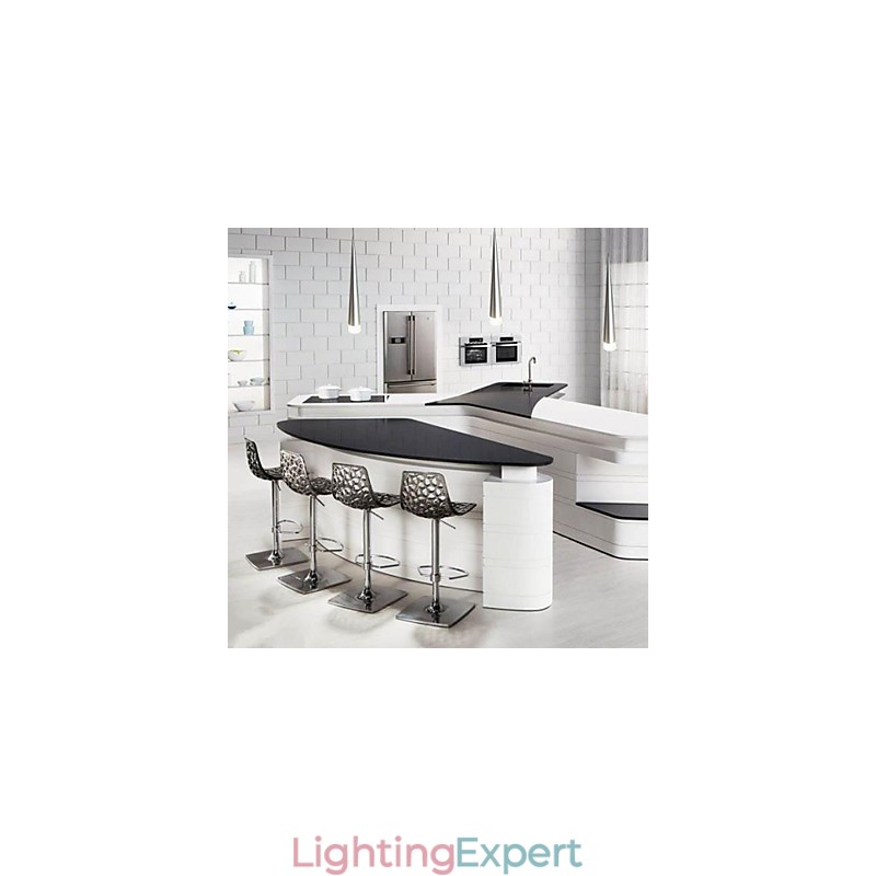 Modern Contemporary Chrome Metal Pendant Light