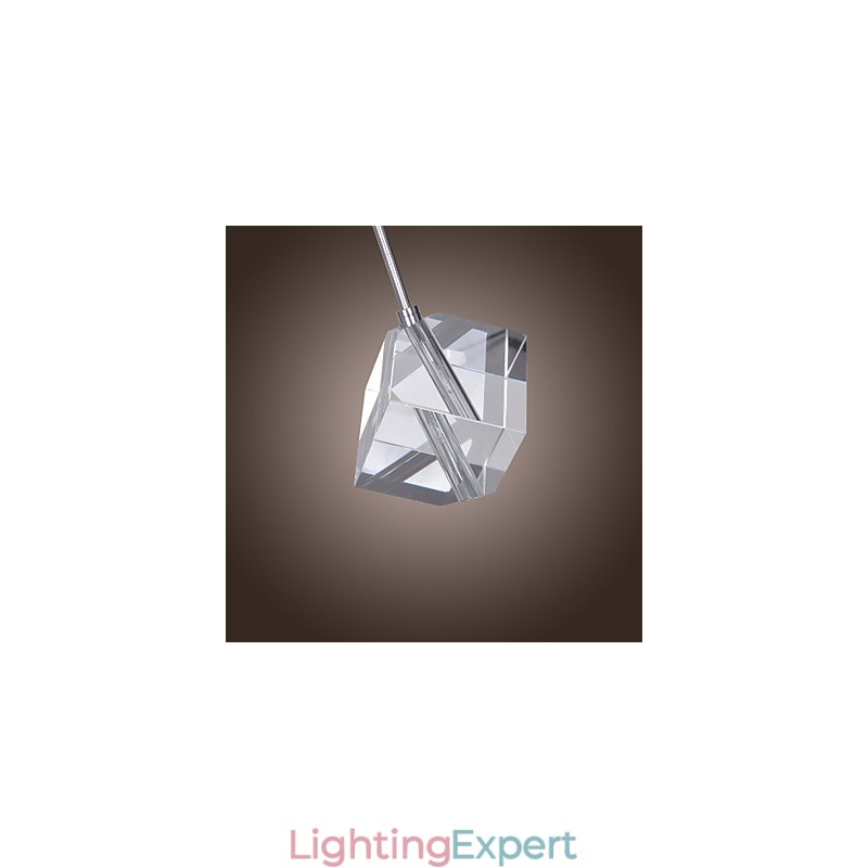 Modern Contemporary Island Crystal Chrome Pendant Light