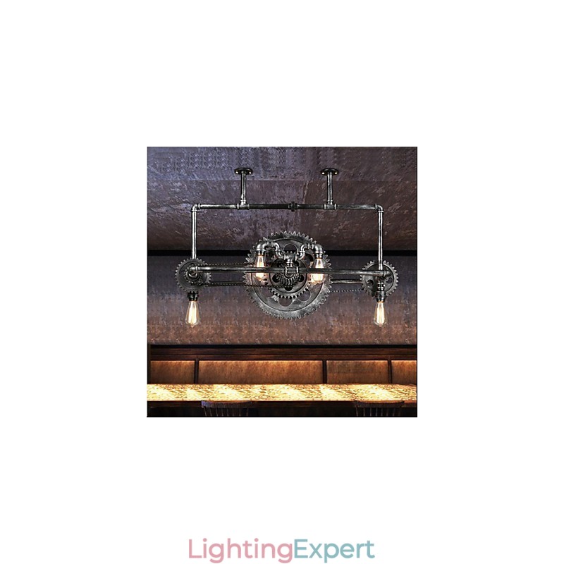 Iron Pipe Chandelier Industrial Wind gear Hanging Lamp