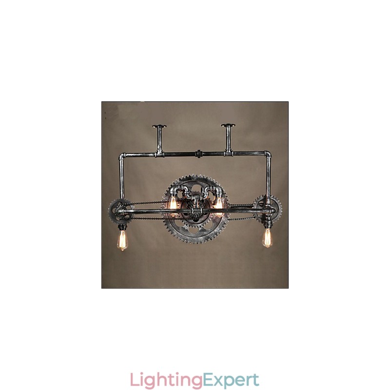 Iron Pipe Chandelier Industrial Wind gear Hanging Lamp