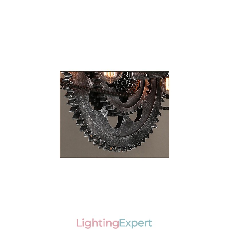 Iron Pipe Chandelier Industrial Wind gear Hanging Lamp