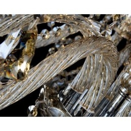 Retro Cognac Color K9 Crystal Modern Chandelier with 8 Lights