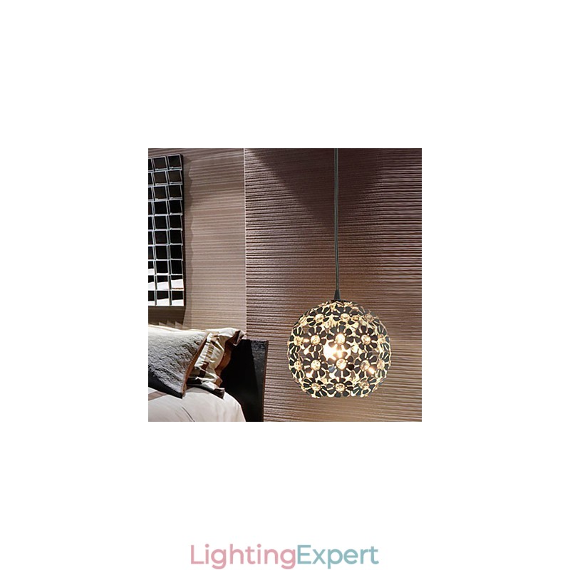 Modern Contemporary Globe Crystal Mini Style Electroplated Pendant Light