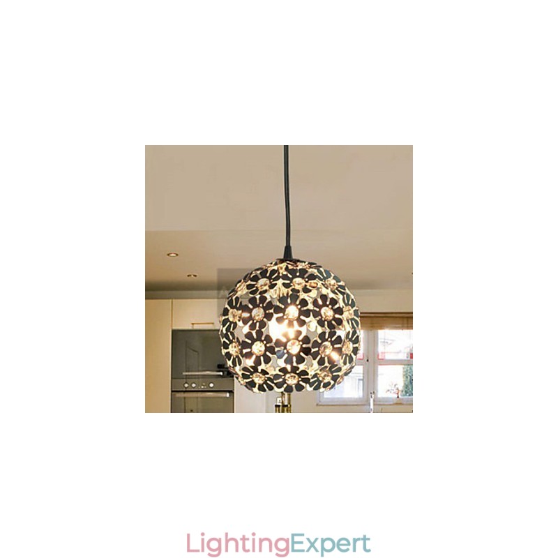 Modern Contemporary Globe Crystal Mini Style Electroplated Pendant Light