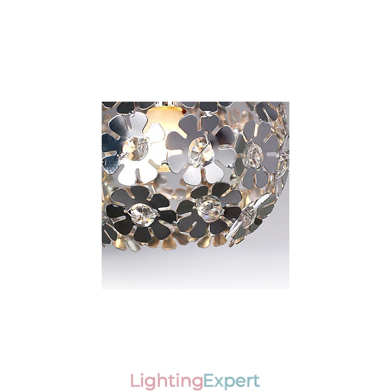 Modern Contemporary Globe Crystal Mini Style Electroplated Pendant Light