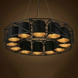 Vintage Country Painting Metal Pendant Light Garage