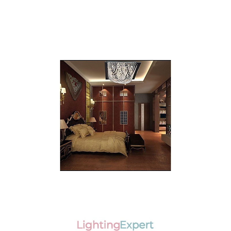 Traditional Classic Crystal Chrome Metal Chandelier