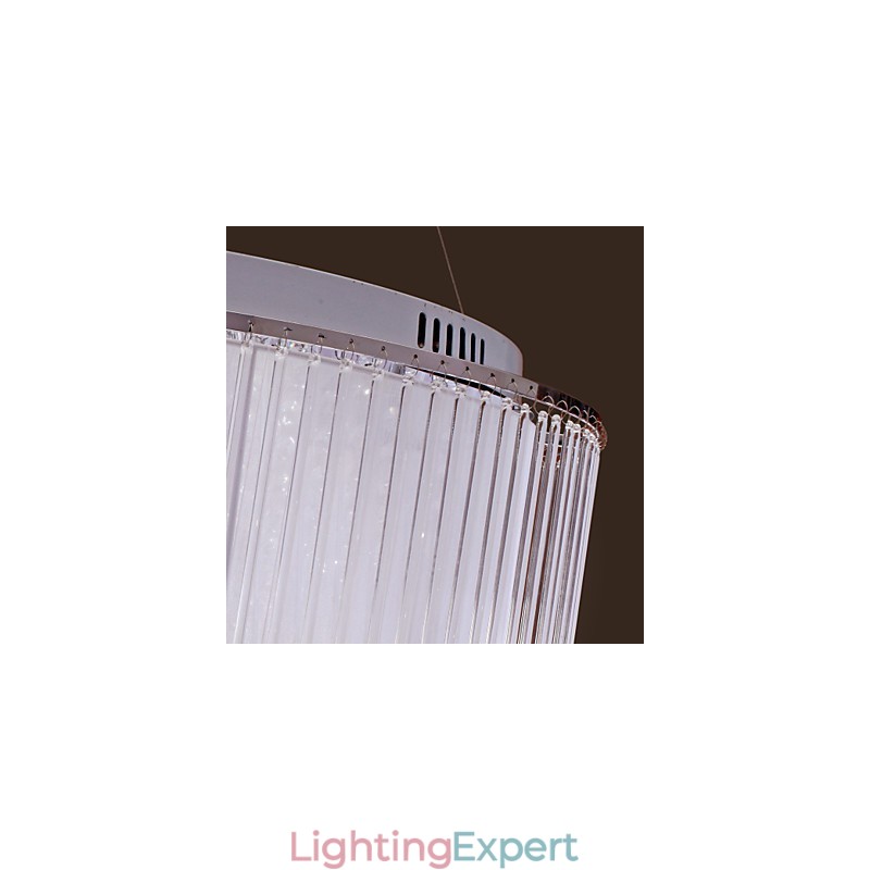 Modern Contemporary Drum Crystal Electroplated Pendant Light