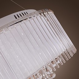 Modern Contemporary Drum Crystal Electroplated Pendant Light