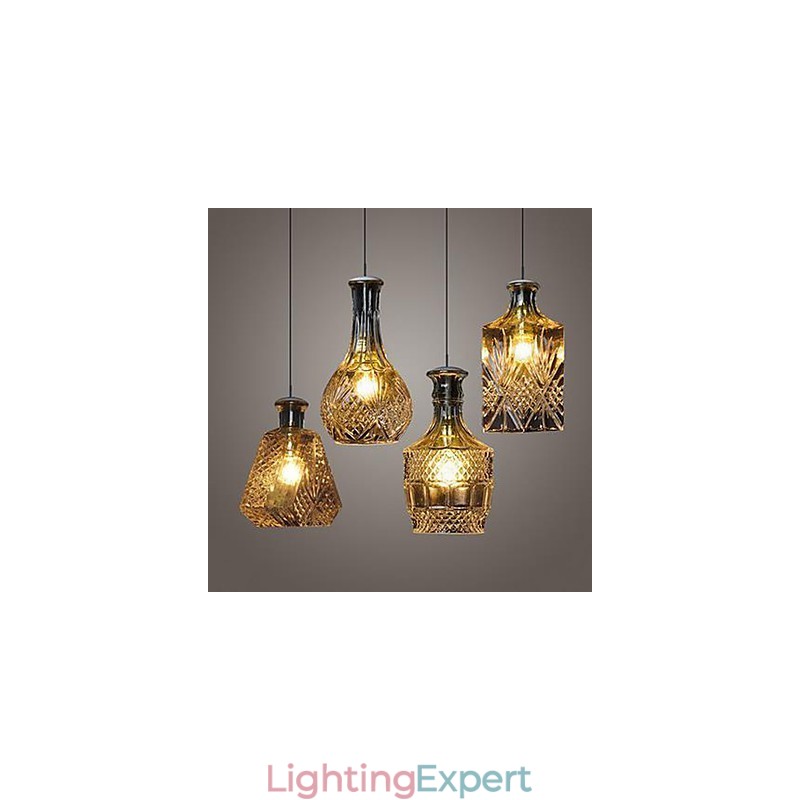 Crystal Glass Lamp 4Lights Shade Minimalist Bottle Lights