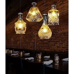 Crystal Glass Lamp 4Lights Shade Minimalist Bottle Lights