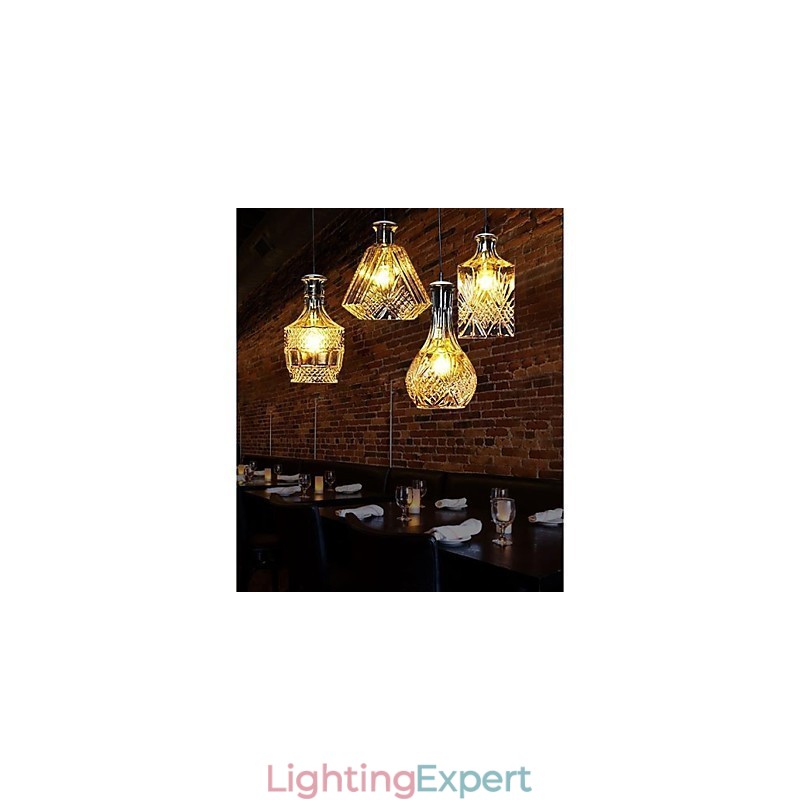Crystal Glass Lamp 4Lights Shade Minimalist Bottle Lights