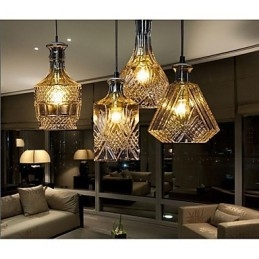 Crystal Glass Lamp 4Lights Shade Minimalist Bottle Lights