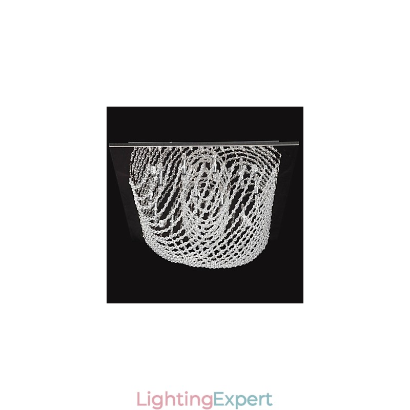 Traditional Classic Crystal Chrome Metal Chandelier