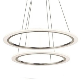Acrylic Pendant Lamps Ceiling Hanging Chandelier Light Fixtures with 2 rings