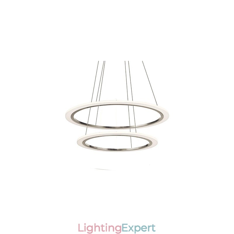 Acrylic Pendant Lamps Ceiling Hanging Chandelier Light Fixtures with 2 rings