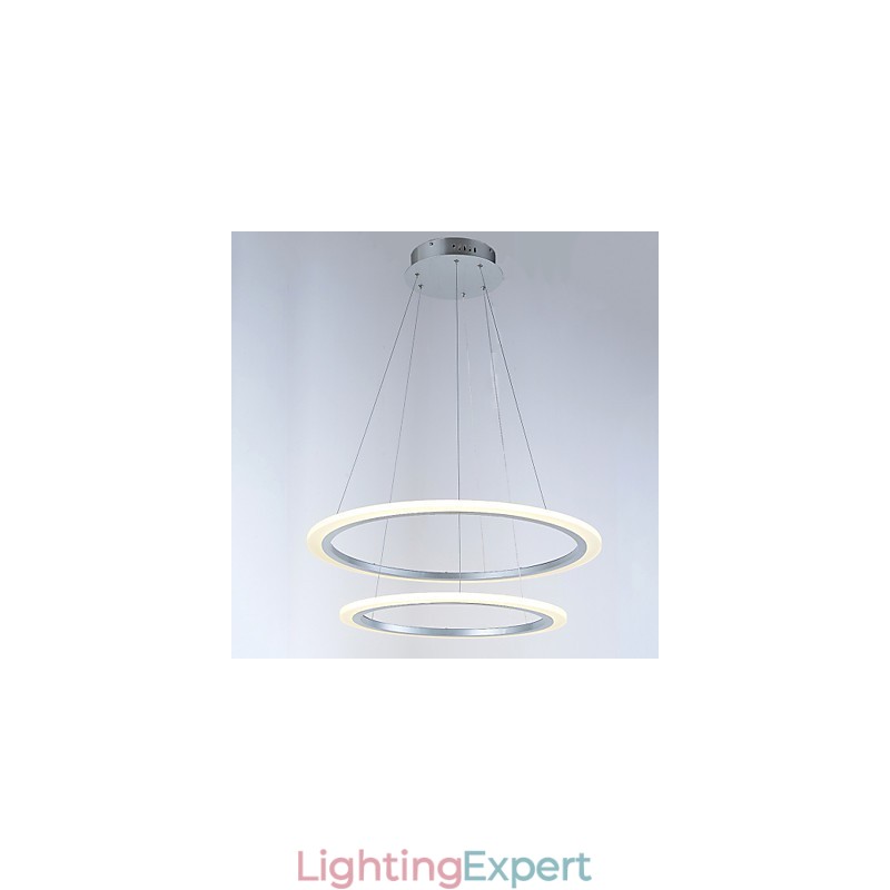 Acrylic Pendant Lamps Ceiling Hanging Chandelier Light Fixtures with 2 rings
