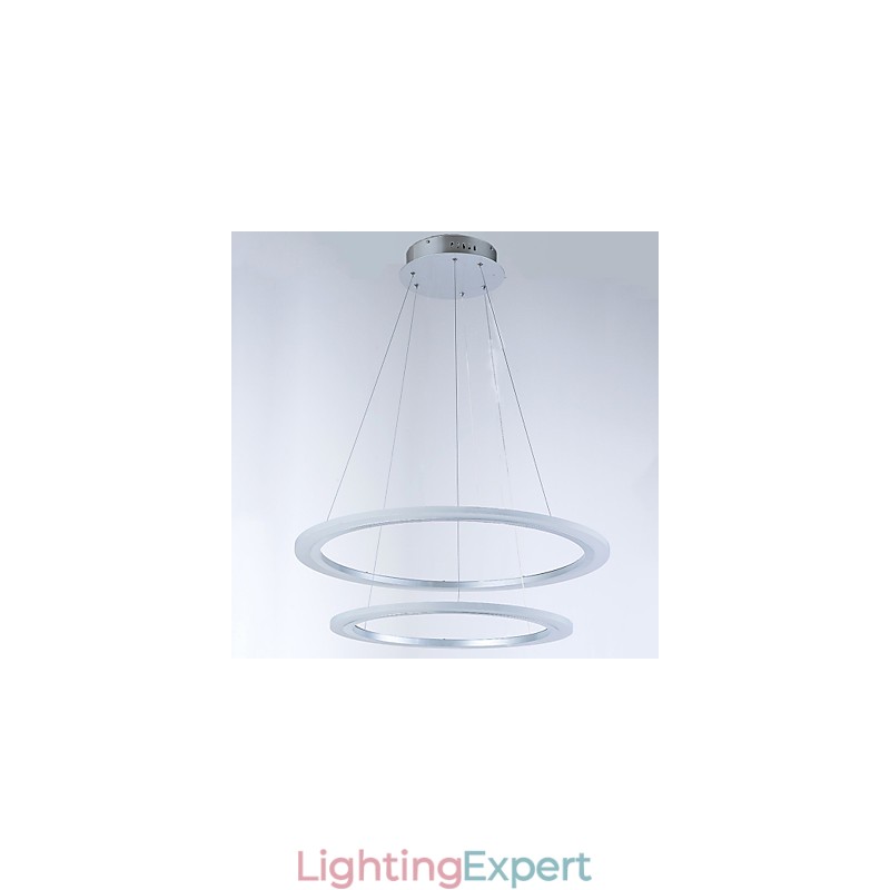 Acrylic Pendant Lamps Ceiling Hanging Chandelier Light Fixtures with 2 rings