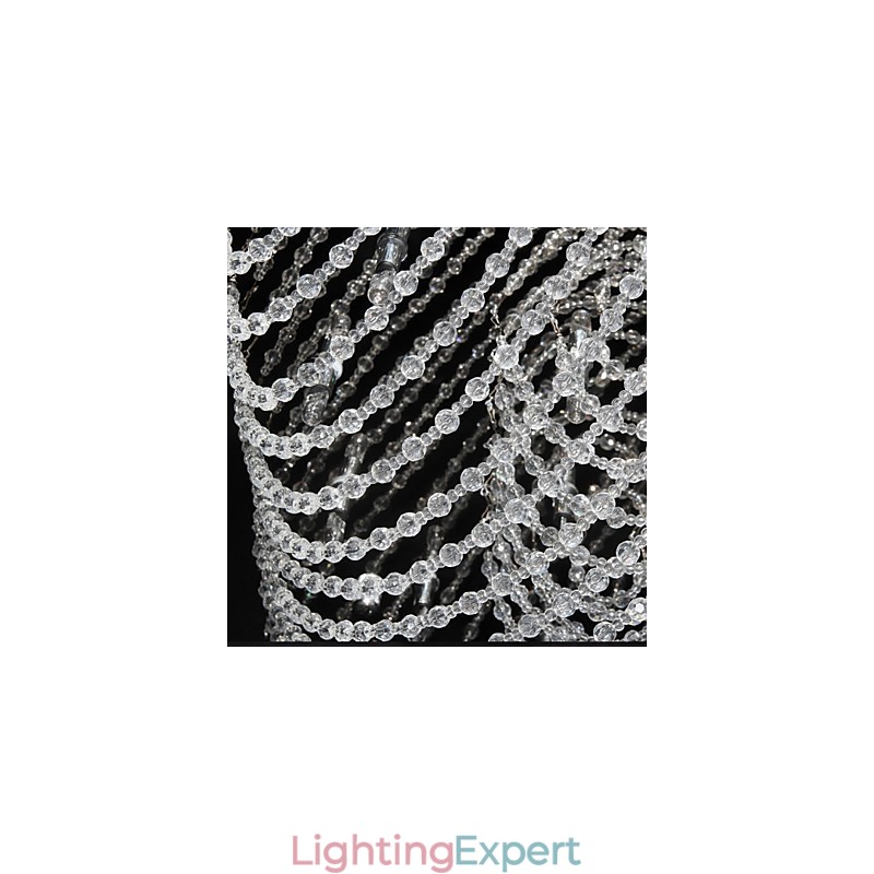Traditional Classic Crystal Chrome Metal Chandelier