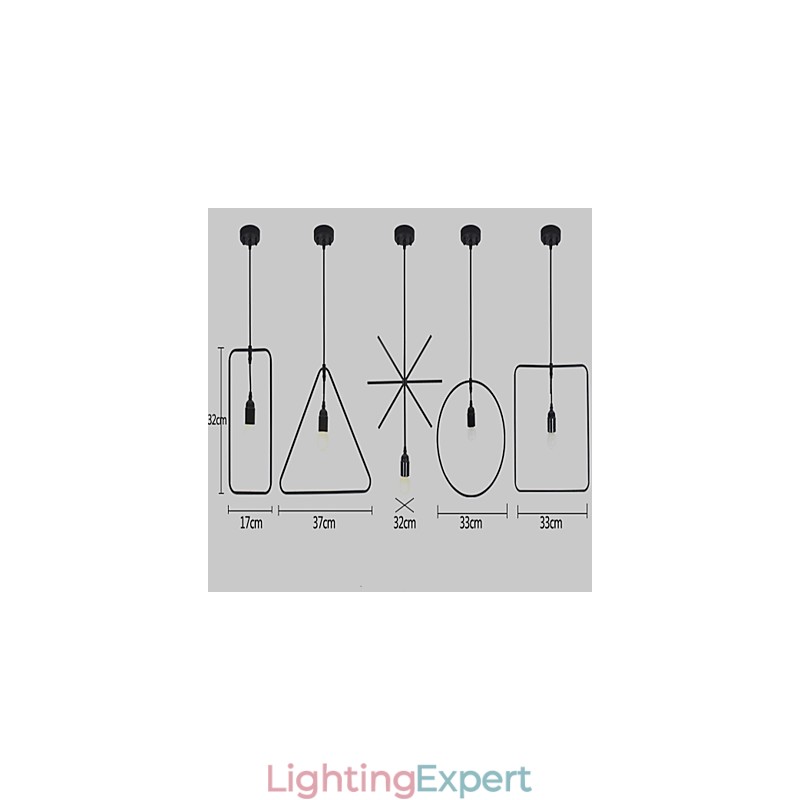 Individual American Retro 5 Head Shape Iron Art Chandelier