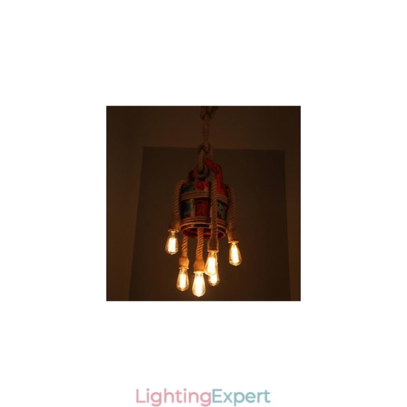 American Country Hemp Pavilion Chandelier Chandelier Retro Pattern Of Patented Products