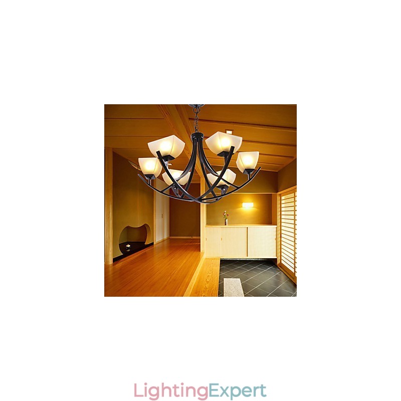 Antique Inspired Pendant Light with 6 Lights