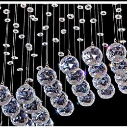 Pendant Light 6 Lights Modern Silver Canpoy Transparent Crystal Waves Ceiling Lighting Fixtures