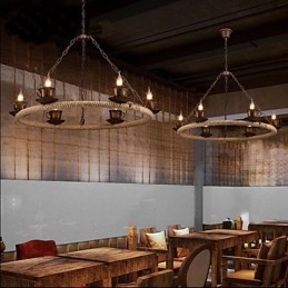 Ceramic Industry Wind Rope Chandelier RetroLron Chandelier Simple