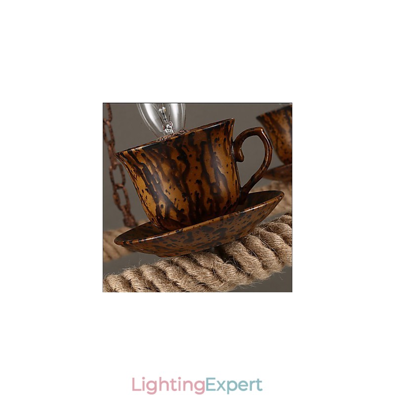 Ceramic Industry Wind Rope Chandelier RetroLron Chandelier Simple