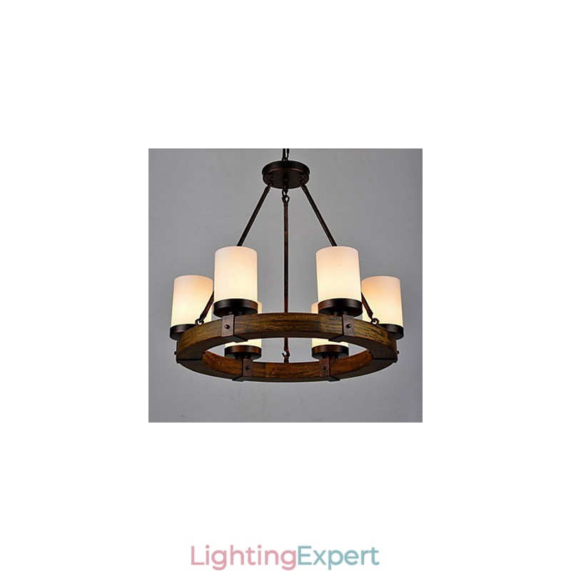 Vintage Old Wood Wooden Chandelier