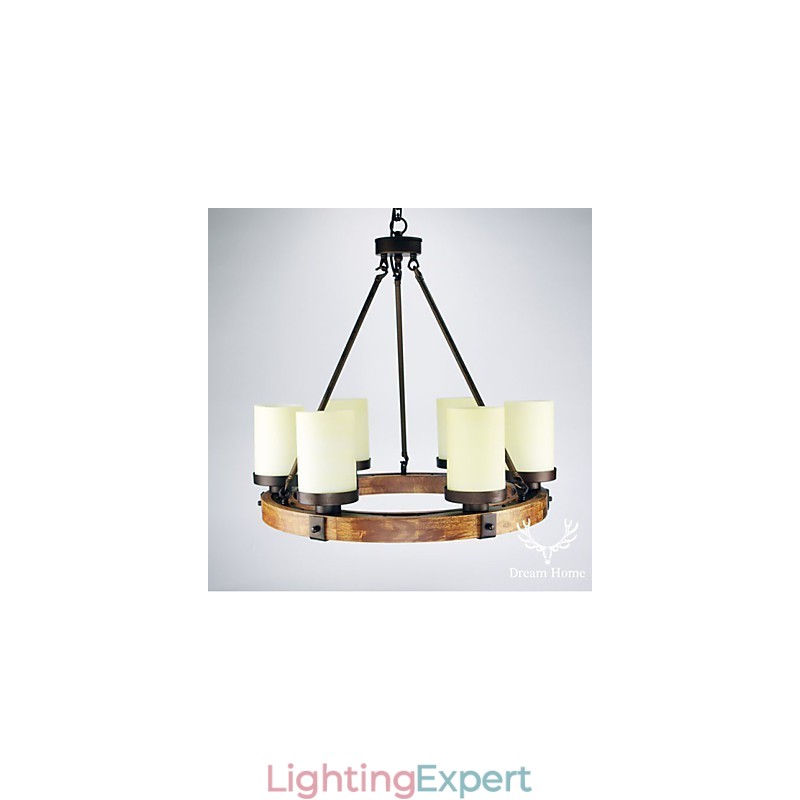 Vintage Old Wood Wooden Chandelier