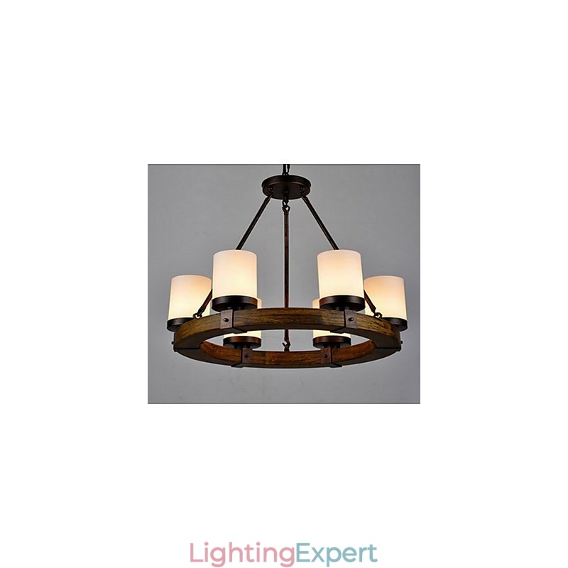 Vintage Old Wood Wooden Chandelier