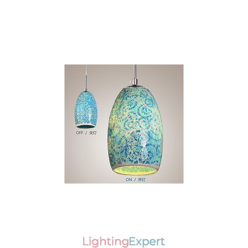 Traditional Classic Vintage Painting Metal Pendant Light