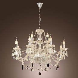 Rustic Lodge Crystal Electroplated Glass Chandelier