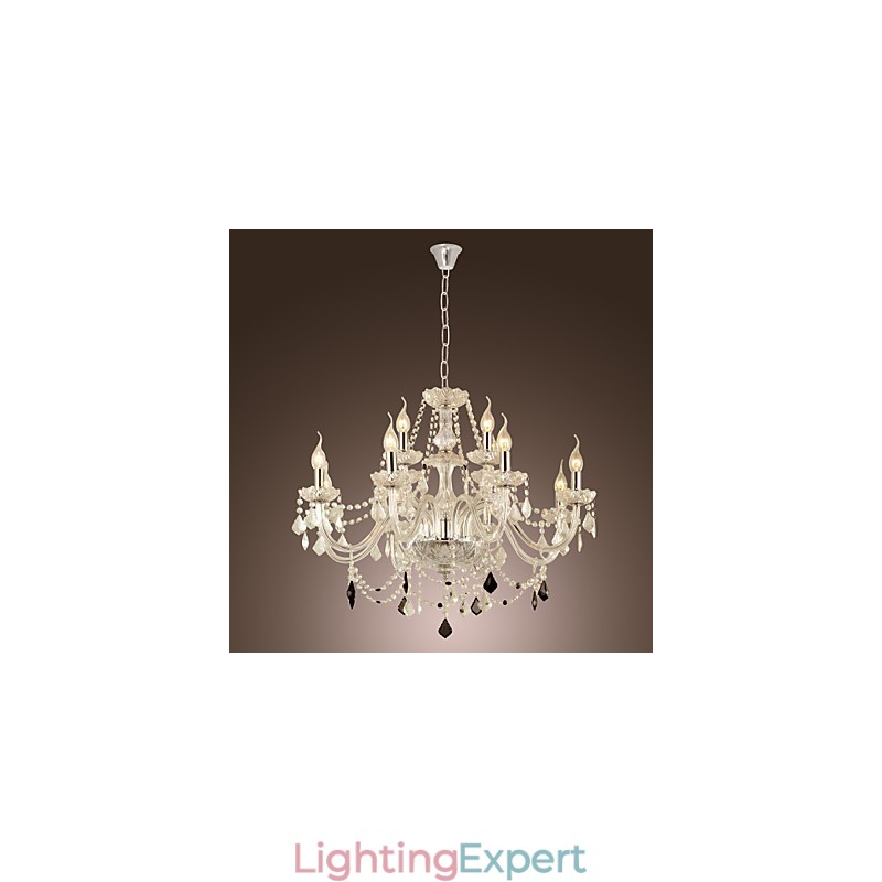 Rustic Lodge Crystal Electroplated Glass Chandelier