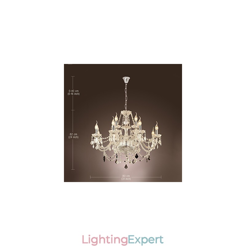 Rustic Lodge Crystal Electroplated Glass Chandelier