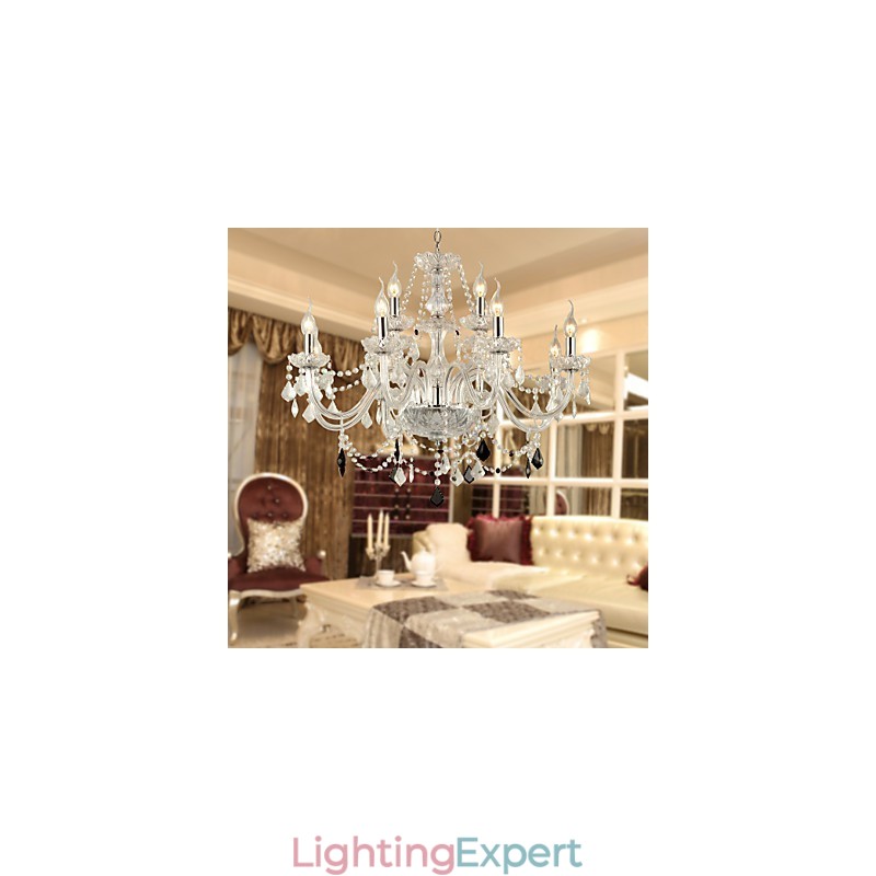 Rustic Lodge Crystal Electroplated Glass Chandelier