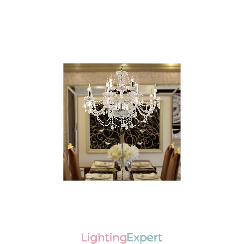 Rustic Lodge Crystal Electroplated Glass Chandelier