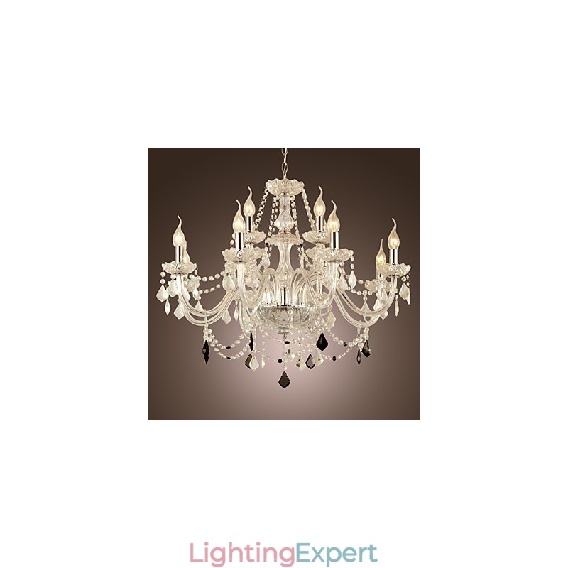 Rustic Lodge Crystal Electroplated Glass Chandelier