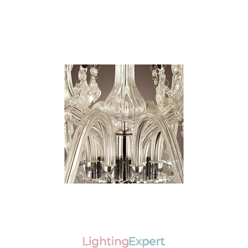 Rustic Lodge Crystal Electroplated Glass Chandelier