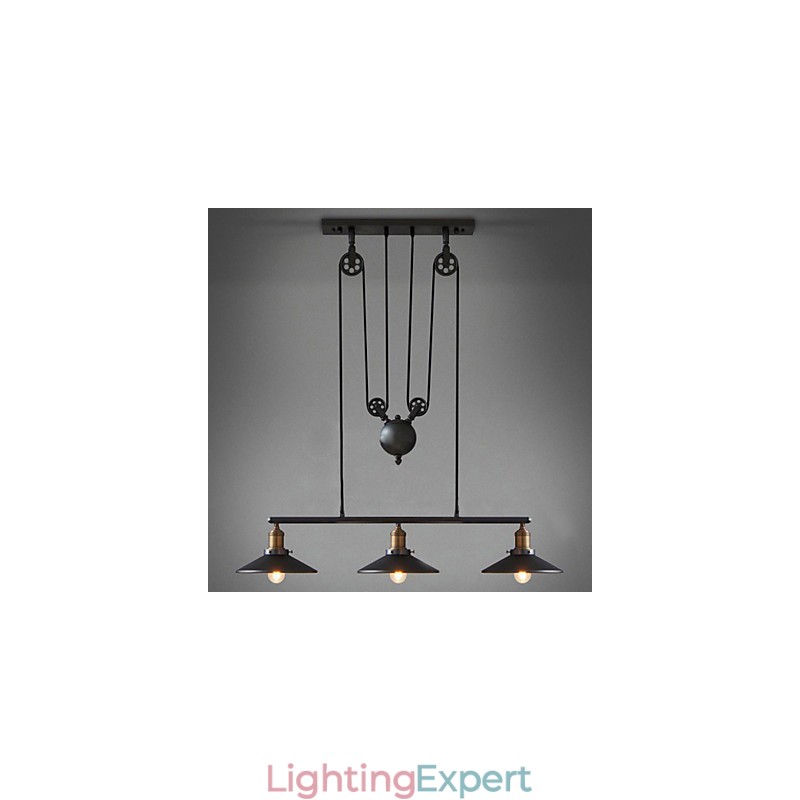 Pendant Lights Vintage 3 Lights ST64 Bulbs Included Up and Down system
