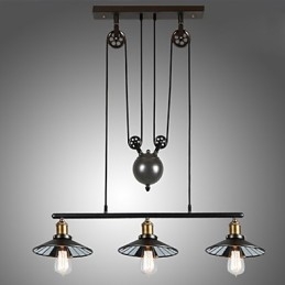 Pendant Lights Vintage 3 Lights ST64 Bulbs Included Up and Down system