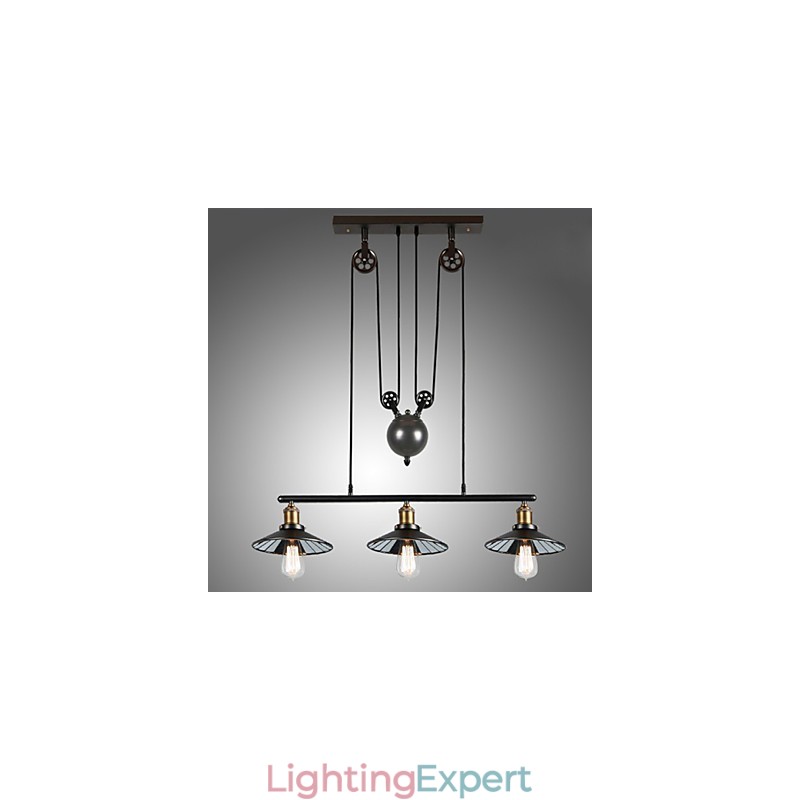 Pendant Lights Vintage 3 Lights ST64 Bulbs Included Up and Down system