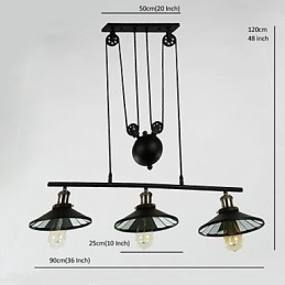 Pendant Lights Vintage 3 Lights ST64 Bulbs Included Up and Down system