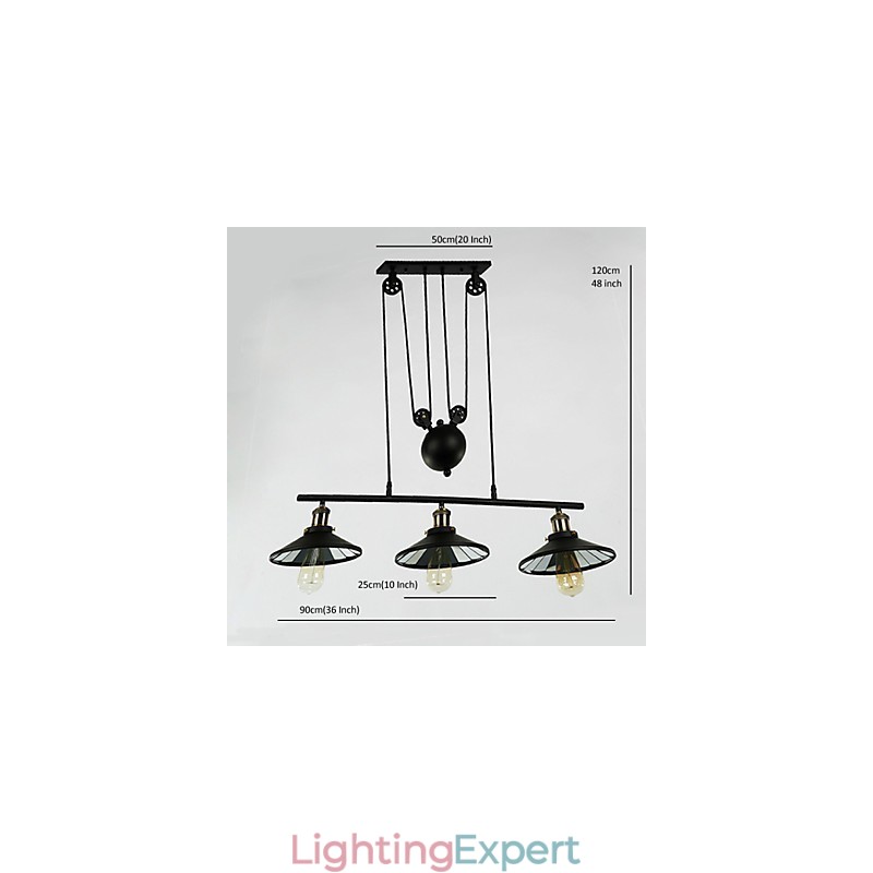 Pendant Lights Vintage 3 Lights ST64 Bulbs Included Up and Down system
