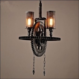 Industrial Wind Cafe Personalized Studio Gear Double Head Pendant
