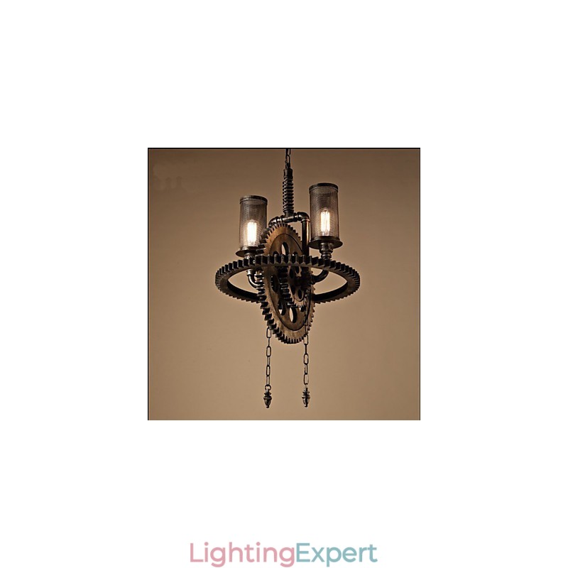 Industrial Wind Cafe Personalized Studio Gear Double Head Pendant