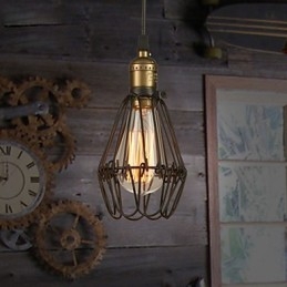 Pendant Lights Vintage American country style restoring ancient ways wrought iron small cage droplight